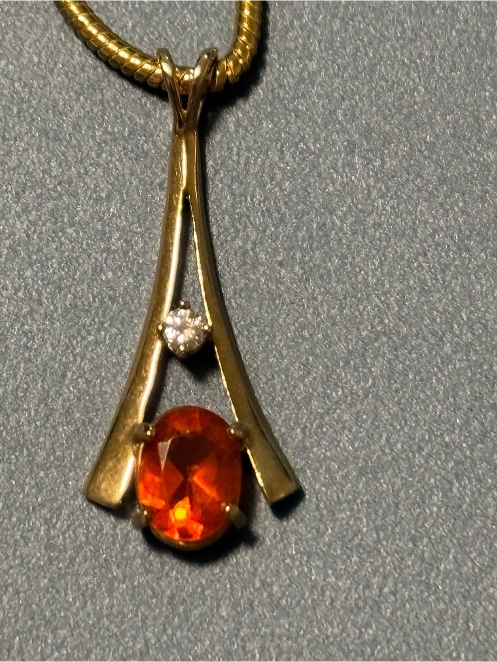 Milor 14KT Gold and Fire Opal Necklace - Picture 4 of 8